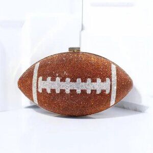 SPARKLY RHINESTONE FOOTBALL CROSSBODY PURSE